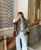 Women Bomber Jackets Suede Texture Coats Turn-down Collar Long Sleeve Loose Vintage Female Outerwear Chic Top Streetwear