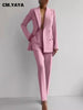 Elegant Blazer Suit and Wide Leg Pants Two 2 Piece Sets Outfits Women Classic OL Work Street Outfit Tracksuit