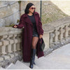 Casual Solid Long Women Coat Urban Full Sleeve Belt Double Breasted Female Jacket Autumn Winter Chic Lady Streetwear