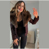 Fur Collar PU Leather Jacket Women Single Breasted Long Sleeve Loose Street Female Coat Winter Casual Outwear Top