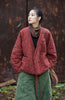 Winter Chinese Style Parkas For Women Bandage Plus Cotton Coats Long Sleeve Loose Pockets Vintage Cotton Parkas