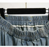 High Waist Casual Denim Skirts Women Vintage Style Single-breasted Basics Female A-line Long Skirts B3848