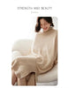 Cozy Solid Color Turtleneck Poncho Soft Loose Fit Cashmere Pullover Thin Warm Bat Sleeve Pullover for Women