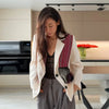 Printed Tassel Blazer Women Spliced Lapel Suit Jacket for Women Streetwear Autumn Winter Loose Casual Outerwear