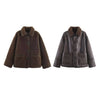 Woman Casual Street Style Jackets Women Lapel Single Breasted Pocket Decoration Coat Long Sleeve Winter Warm Jacket