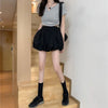 Spring Fluffy Bloomer Shorts for Women Solid High Waist Loose Cute Shorts Female Korean All Match Short Pants