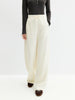 Fall Women's High Waisted Barrel Leg Soft Brushed Fleece Jogger Pants - Straight Cut Casual Pants for Daily Wear