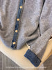 High-Quality Korean Denim Shirt Collar Stitching Fake Two-piece Sweater Women Cardigan Chic Knitted Coat Female Tops