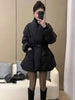 Cotton Padded Coat With Belt Long Sleeves Big Size Solid Warm Jacket Winter Female Streetwear 2Z288516