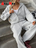 Beautiful Women's Tracksuits with A Zipper and A Hood Trousers Pink Two Piece Set Women Blue Classic Pant Sports Suit for Spring