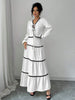 Women's Autumn Winter 2-Piece Set Dress, Casual Long Sleeve Tie-Up Top, High Waist Elegant Skirt, for Sunny Days