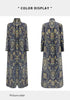 Pleated Turndown Collar Long Sleeve Cardigan Dress Women Spring Abaya Original Designer Vintage Printed Coat