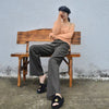 Korean Autumn Winter High Waist Wool Blend Womens Pants Loose Casual Female Straight Trousers Versatile Lady Pants