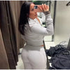 Zipper Plush Jacket Long Pants Lady Set Solid Color Lapel Jackets High Waist Slim Bell-Bottom Trousers Casual Women's Sets