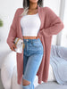 Women's Solid Color Shawl Collar Knit Cardigan Sweater for Autumn Winter Casual Vacation Coat