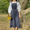 Retro Women's Corduroy Dress Square Neck Casual Medieval Dresses Vestidos Para Mujer