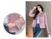 All-Match Tweed Coat Female Elegant O-Neck Cropped Jacket Women Spring Autumn Korean Small Fragrance Jacket Outwear