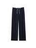 Women's Double Waistband Wide Leg Pants, High Elastic Waist With Drawstring, Side Pockets, Female Trousers, Chic
