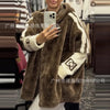 Casual Warm Plush Women's Coat Zipper Cardigan With Baton Sleeves Loose Hooded Coat Autumn Winter Commuting Wear