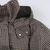 Minimalist Autumn Winter Jacket Women Coat Plaid Hooded Windbreaker Drawstring Waist Loose Mid Casual Outerwear Jacket Female