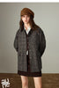 Women Coat Winter 100% Sheep Wool Corduroy Plaid Patterned Patchwork Woolen Coat
