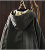 Women Vintage Hooded Button Parkas Plus Cotton Winter Coats Solid Color Patchwork Pockets Warm Long Parkas