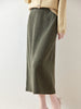 100% Merino Wool Skirt Women's Elastic Waist Cashmere Striped Skirts Office Lady Knitted Simple Dress Thickening Autumn Winter