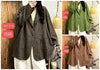 Retro Oversize Striped Coat for Women Autumn Artistic Simple Notched Loose Casual Mid-length Tailored Coat