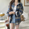 Black Flannel Shirt for Women Long Sleeve Collared Button-Up Tartan Plaid Shirt Jacket Teen-girl Casual Everyday Outfit