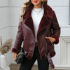 Winter Women Faux Fur Leather Jacket Casual Lady Thick Warm Leather Coat High Street Motorcycle Outwear