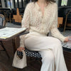 French Style Mohair Cardigan Sweater Women Autumn Sexy Hollow Out Short Knitted Coats Mujer Y2K Chic Design Streetwear Tops