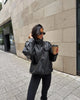 Solid Leather Moto Jacket For Women Winter Turtleneck Retro Coats Asymmetry Elegant Vintage PU Jackets