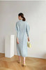 Pleated Half High Collar Batwing Sleeve Women's Dress Chic Elastic Loose Casual Famale Clothes 2DB4324