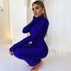 Shoulder Padded Long Sleeve Bodycon Green Party Club Maxi Long Dress Spring Autumn Women Elegant Clothes