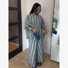 Loose Plaid Shirt Pants Two-piece Set Three Quarter Sleeve Oversize Blouses Wide Leg Pants Suit Women Casual Sets