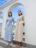SS25 Women Stripe Blouse Maxi Dress with Removable Belt 100% Cotton