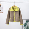 Spring Contrast Knitted Cardigan Jackets For Women Elegant Long Sleeve Pockets Zipper Sweater Street Lady Chic Outwear