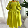 Women Long Lantern Sleeve Square Collar Big Swing Long Maxi Dress Fall Birthday Sexy Party Evening Dresses Vestidos