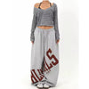American Retro Letter Print Casual Pants Women Loose High Street Loose Oversize Sports Wide Leg Sweatpants Joggers Jazz Dancer