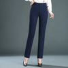 Spring and Autumn Khaki High Waist Straight Baggy Pants Women, Navy Middle-aged Mom Stretch Casual Trousers,Plus Size M-8XL