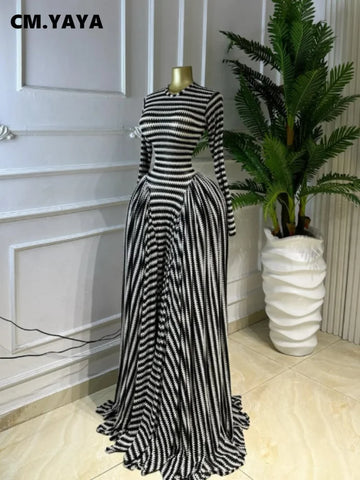 Women O-neck Long Sleeve Big Swing Pleated Maxi Dress Fall Winter Evening Sexy Party Vacation Long Dresses Vestidos