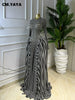 Women O-neck Long Sleeve Big Swing Pleated Maxi Dress Fall Winter Evening Sexy Party Vacation Long Dresses Vestidos