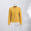 Lapel Long Sleeve Faux Leather Jacket Women Street Turn-down Collar Single Breasted Loose Coats Chic Lady Jackets Outerwears
