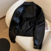 Women Pu Leather Jacket Women Autumn Short Casual All-match Leather Tops Female Korean Loose Leather Lady Outerwear