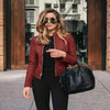 Vintage Women PU Leather Bomber Jacket Casual Autumn Winter Zipper Windbreaker Streetwear Female Blazer Y2K Clothes