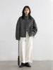 Women Short Woolen Coat Stand Up Twill Texture Single Breasted Ladies Jacket Retro Woman Outwear Autumn Winter