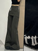 Botvotee Fake Two-Piece Plus size Wide Leg Jeans for Women Y2k Streetwear High Waisted Flare Denim Pants