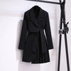 Women Spring Women Clothing Suit Skirt Jacket Belt Waist Slim Suit Women Blazer Long Coat Black Blazers