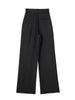 Women Solid Pleated Front Zipper Wide Leg Pants Vintage High Waist Full Length Female Chic Lady Trousers