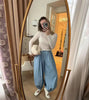 Casual Loose Jogger Bloomers Pants Women High Waist Trousers Female Loose Pleated Bloomers Pants Streetwear